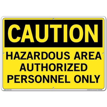 Vestil Aluminum Sign, 14-1/2" H, 20-1/2" W, Aluminum, Rectangle, English, SI-C-45-E-AL-080 SI-C-45-E-AL-080